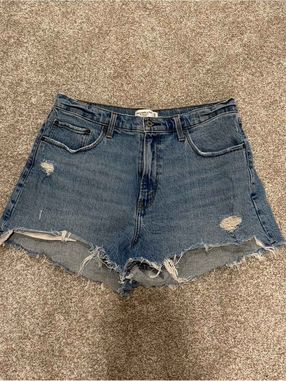 Abercrombie & Fitch Distressed Denim Cutoff Shorts - Blue